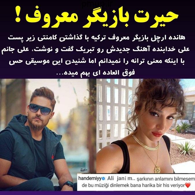 کامنت هانده ارچل زیر پست خواننده ایرانی